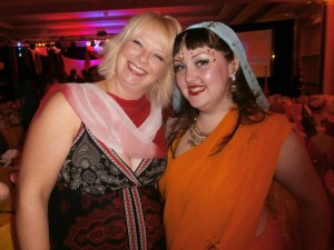 Author A.S. Fenschel and I at the Bollywood party.
